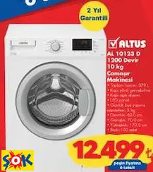 ALTUS AL 10123 D 1200 DEVİR 10 KG ÇAMAŞIR MAKİNESİ ALTUS AL 10123 D 1200 DEVİR 10 KG ÇAMAŞIR MAKİNESİ